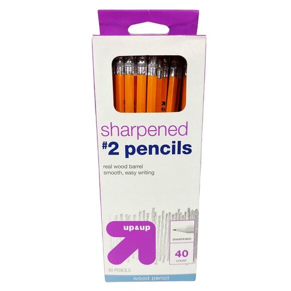up & up Sharpened #2 Wood Pencils 40 Count Partial Box 28 Remaining - Picture 1 of 7